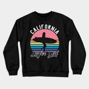 Surfer Girl California Surfing Surf Beach Women Cute Summer Crewneck Sweatshirt